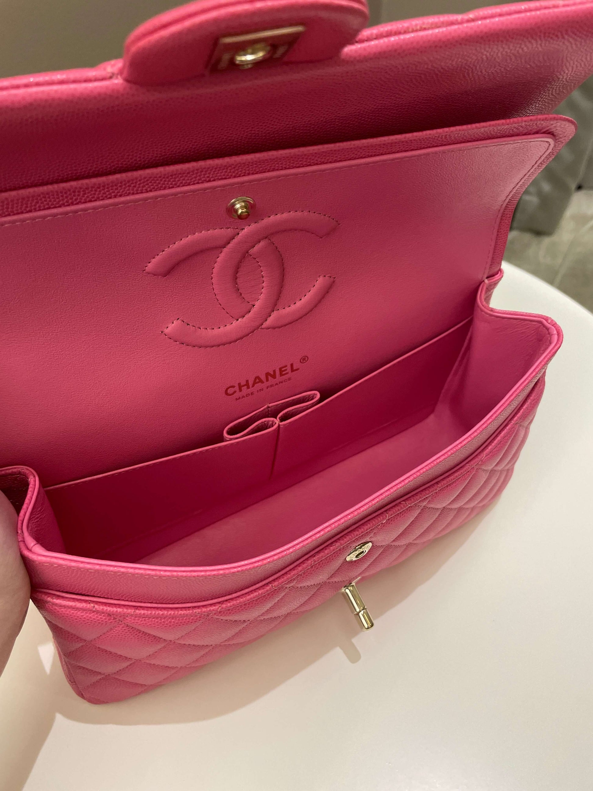 Chanel Classic Quilted Medium Double Flap Bubblegum Pink Caviar - Bags - 16