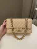 Chanel Classic Medium Double Flap Beige Clair Caviar - Bags - 20