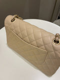 Chanel Classic Medium Double Flap Beige Clair Caviar - Bags - 4