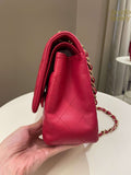 Chanel Classic Quilted Jumbo Double Flap Red Lambskin - Bags - 7