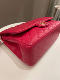 Chanel Classic Quilted Jumbo Double Flap Red Lambskin - Bags - 9