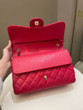Chanel Classic Quilted Jumbo Double Flap Red Lambskin - Bags - 13