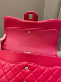 Chanel Classic Quilted Jumbo Double Flap Red Lambskin - Bags - 17