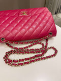 Chanel Classic Quilted Jumbo Double Flap Red Lambskin - Bags - 22