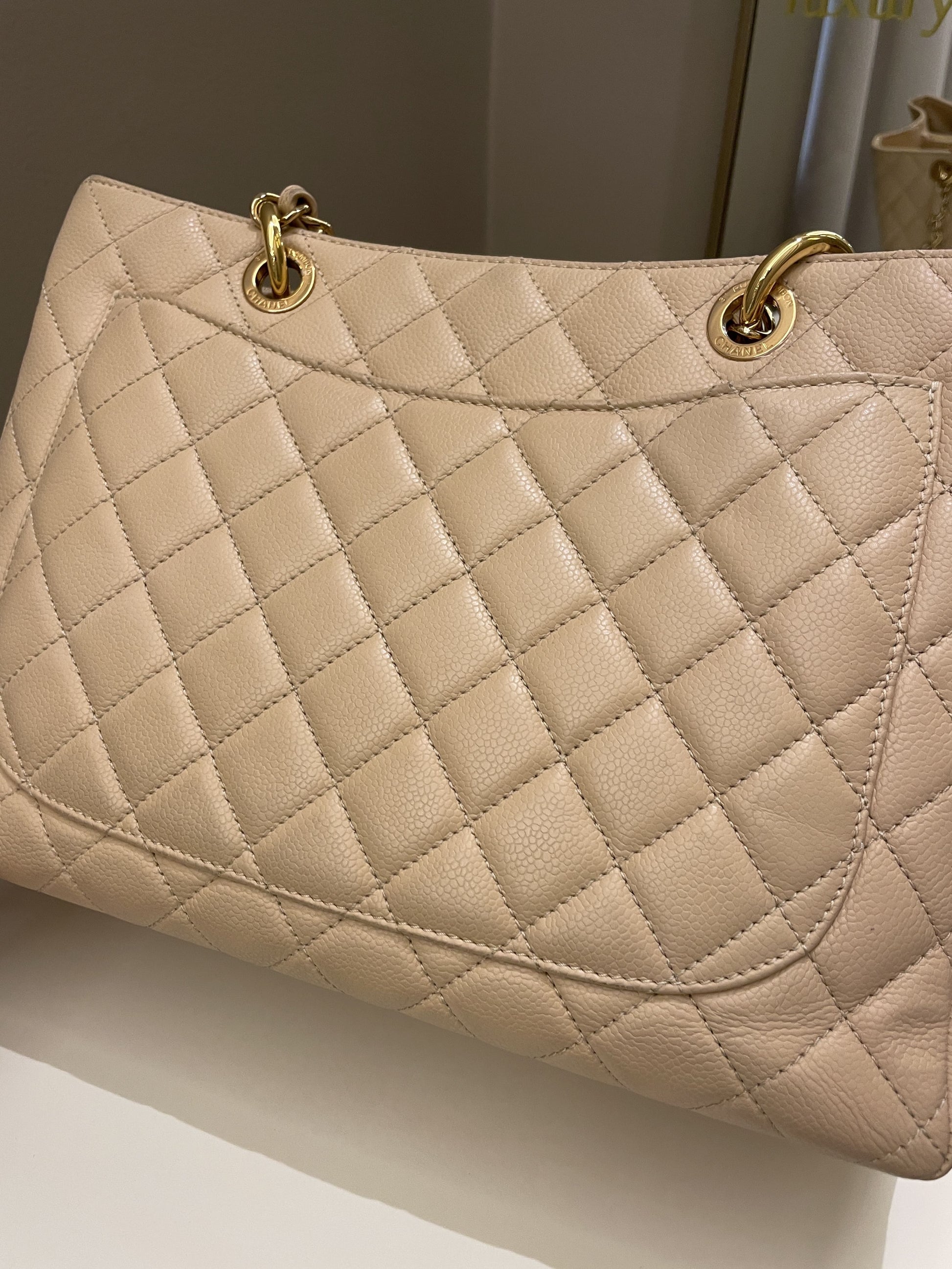 Chanel Classic Quilted GST Beige Caviar - Bags - 4