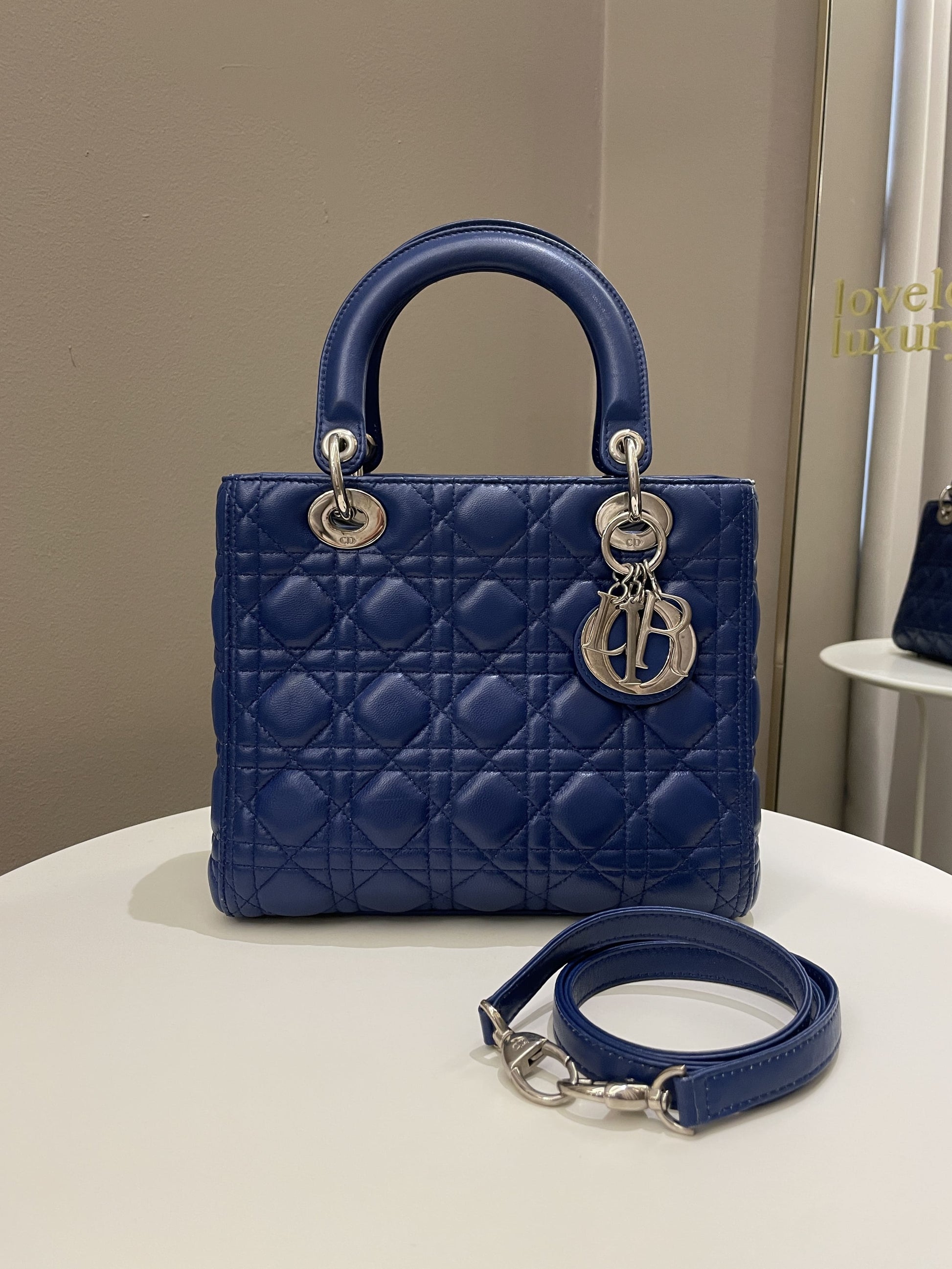 Dior Classic Lady Dior Navy Blue Lambskin - Bags - 3