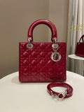 Dior Classic Lady Dior Red Patent - Bags