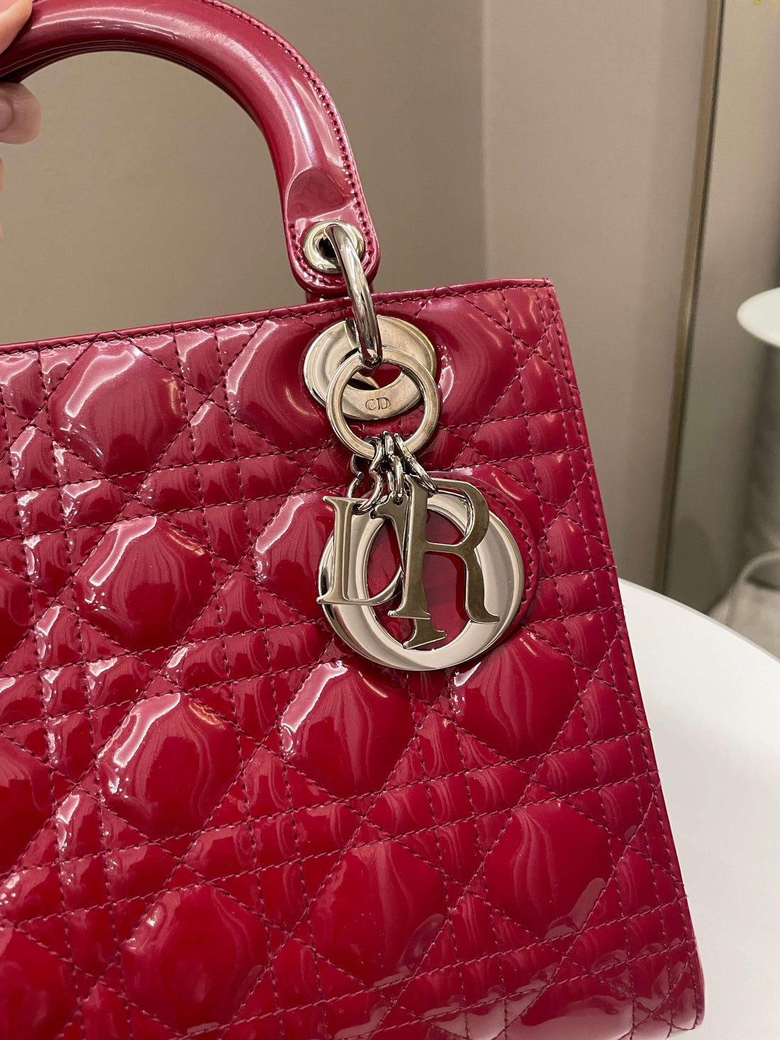 Dior Classic Lady Dior Red Patent - Bags