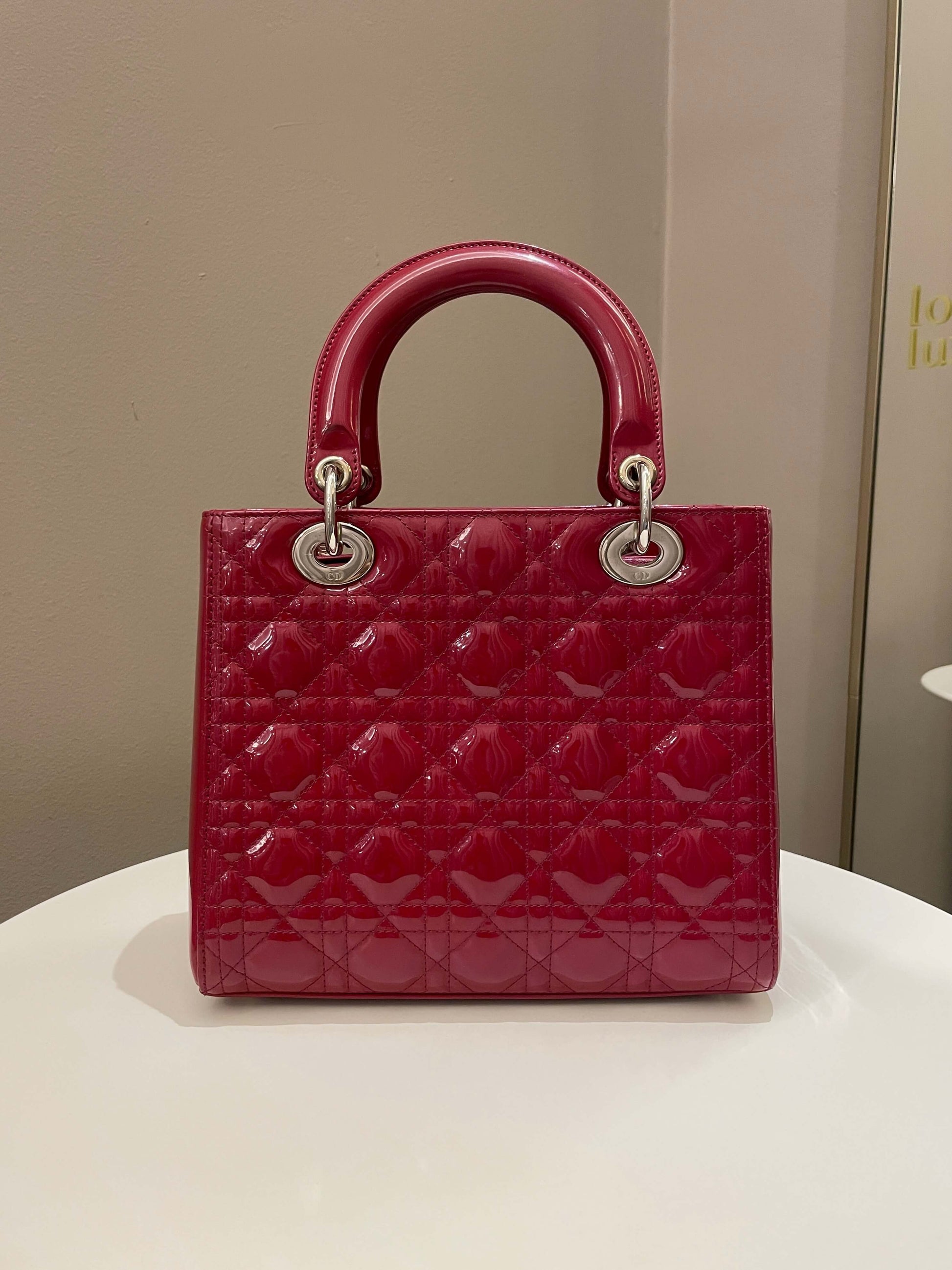 Dior Classic Lady Dior Red Patent - Bags - 4
