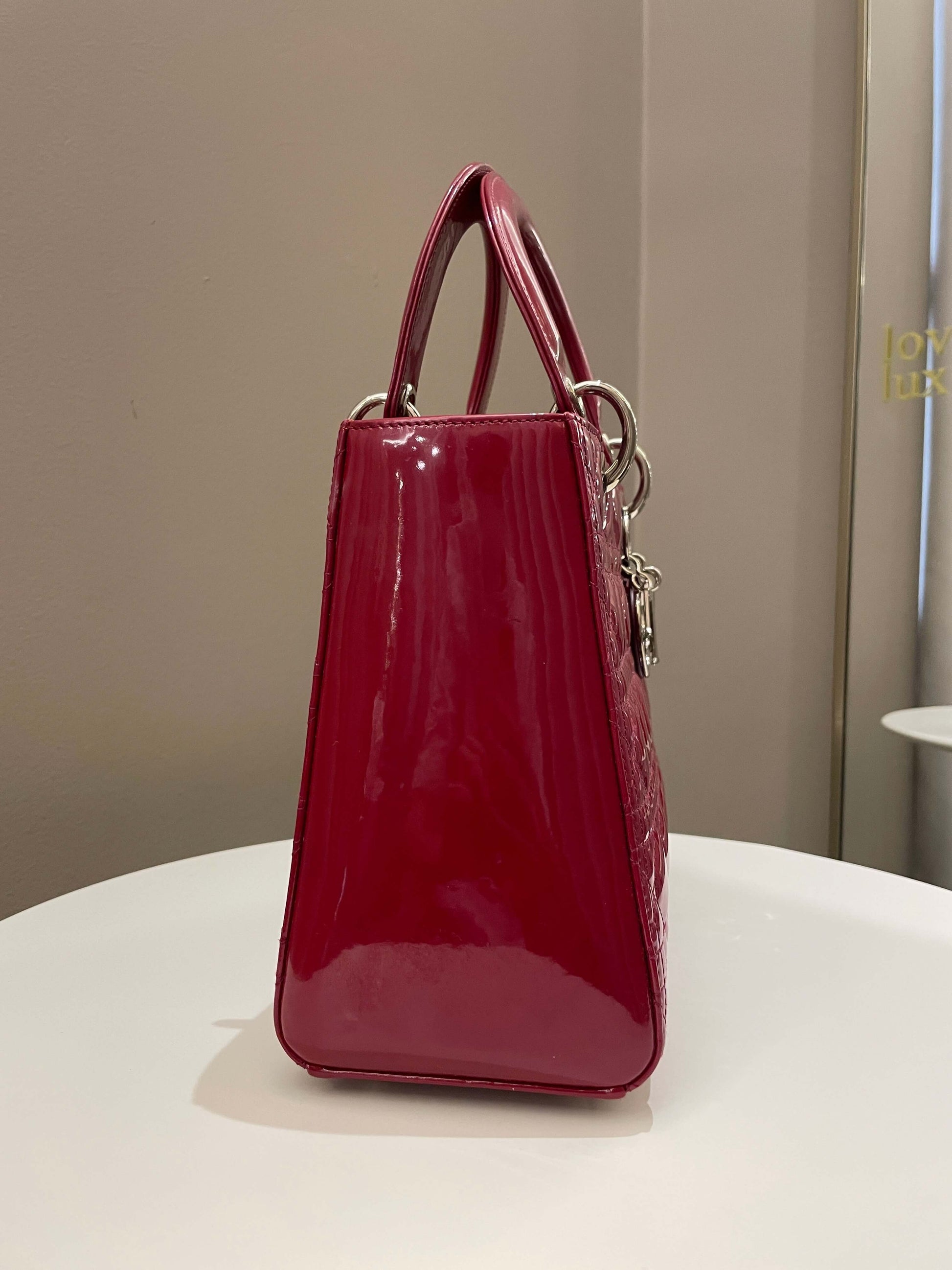 Dior Classic Lady Dior Red Patent - Bags - 5