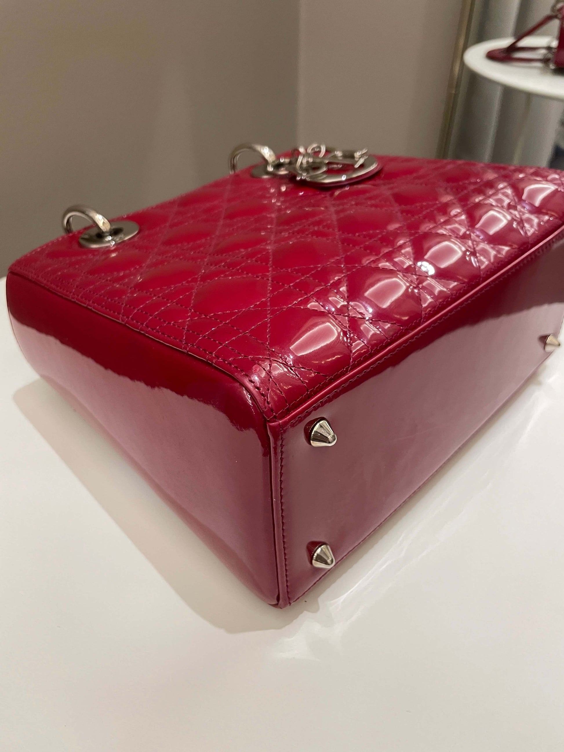 Dior Classic Lady Dior Red Patent - Bags - 8