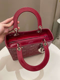 Dior Classic Lady Dior Red Patent - Bags - 12
