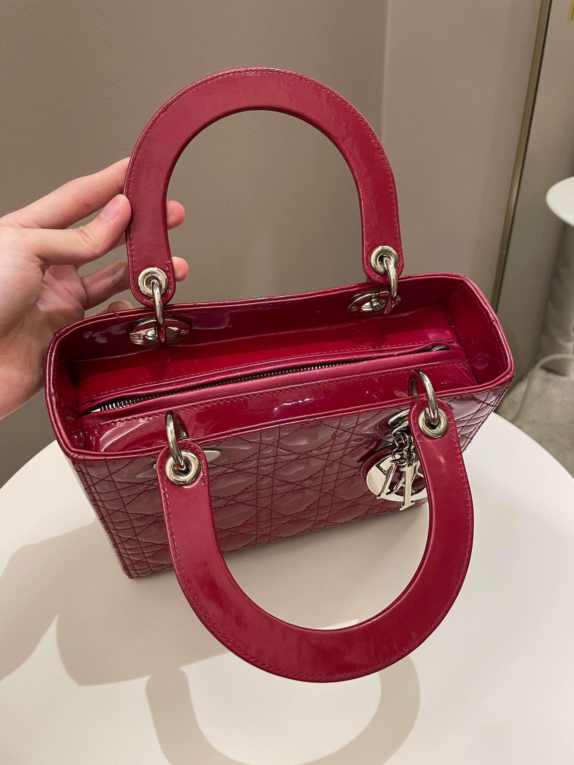Dior Classic Lady Dior Red Patent - Bags - 12