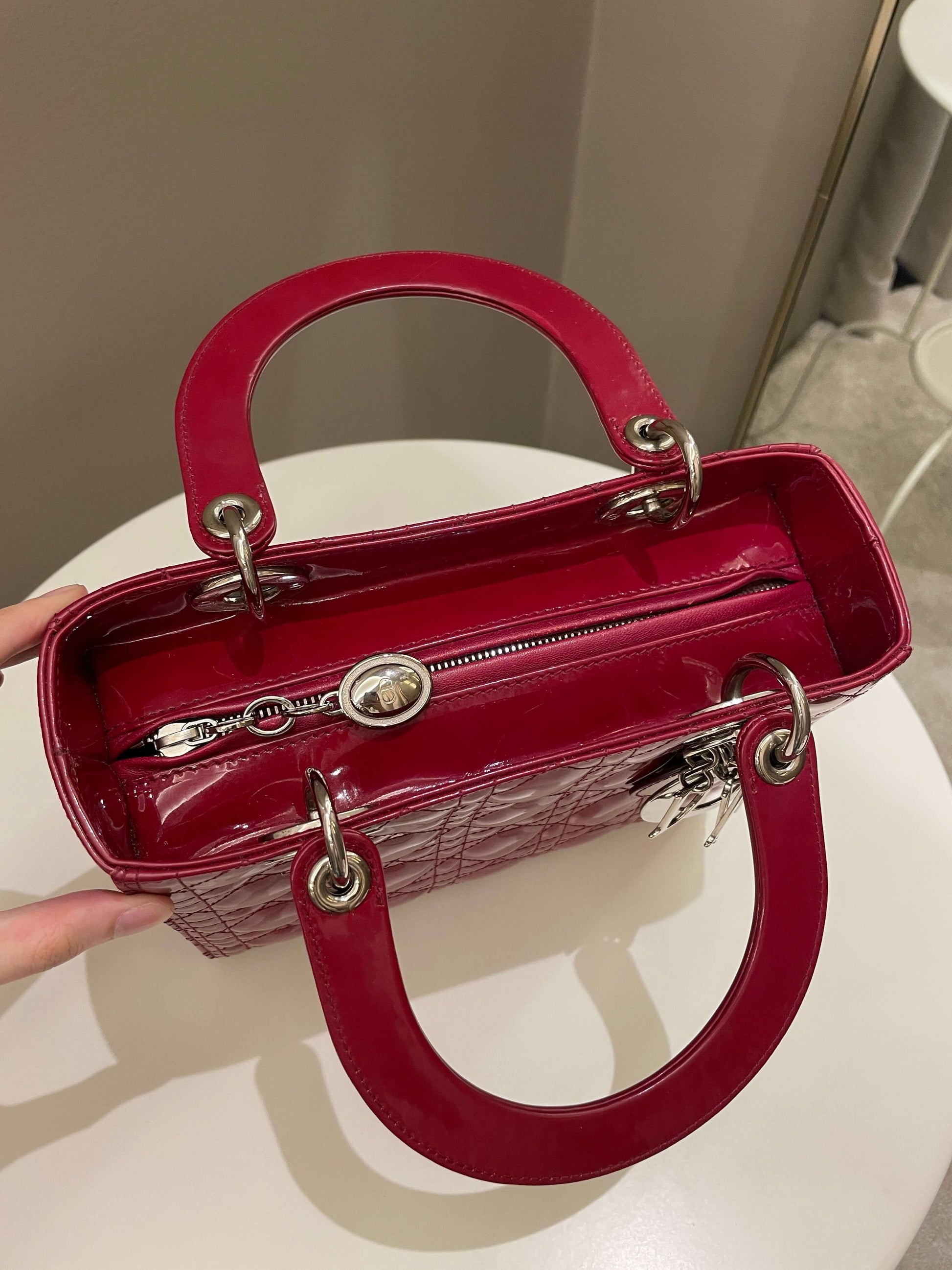 Dior Classic Lady Dior Red Patent - Bags - 13