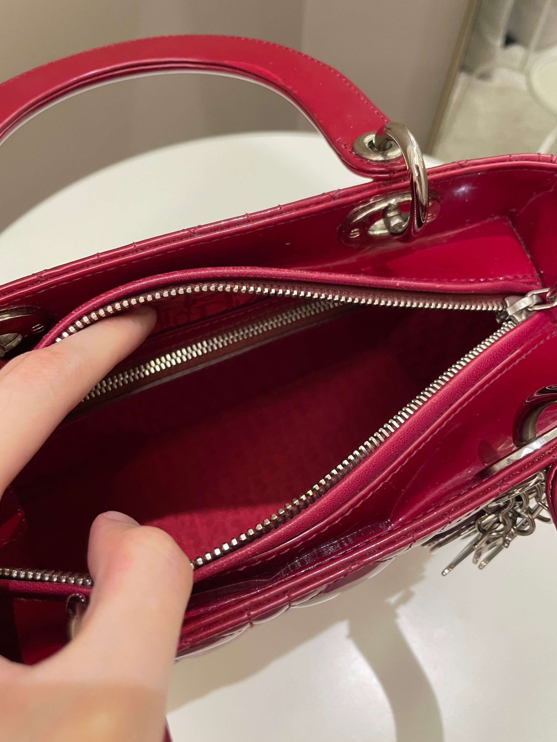 Dior Classic Lady Dior Red Patent - Bags - 14