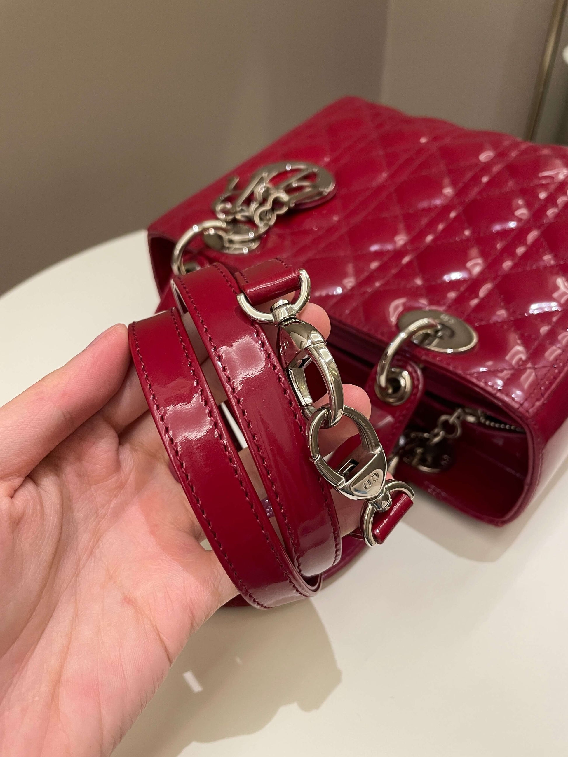 Dior Classic Lady Dior Red Patent - Bags - 16