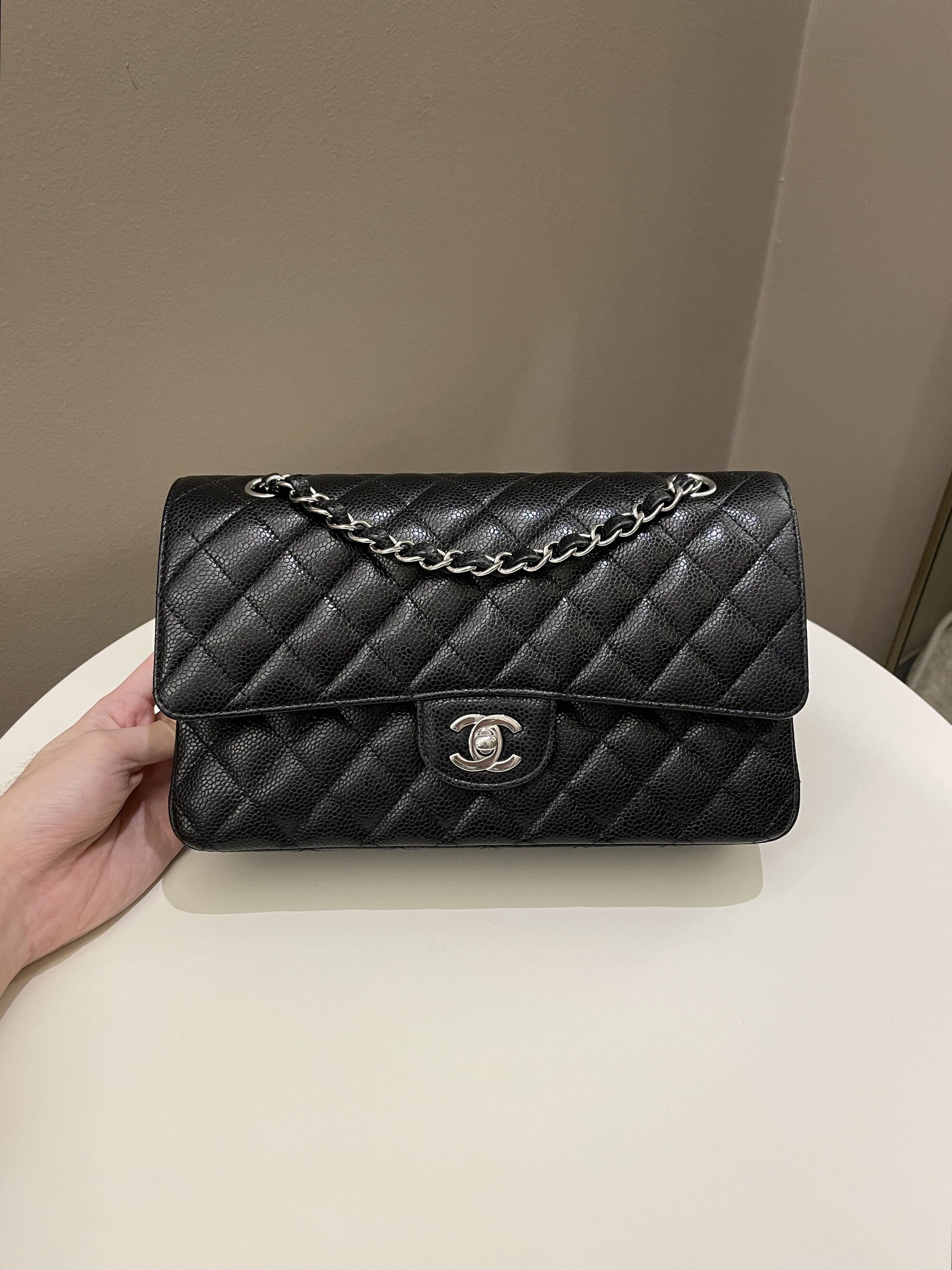 Chanel Classic Quilted Medium Double Flap Black Caviar - Bags - 23