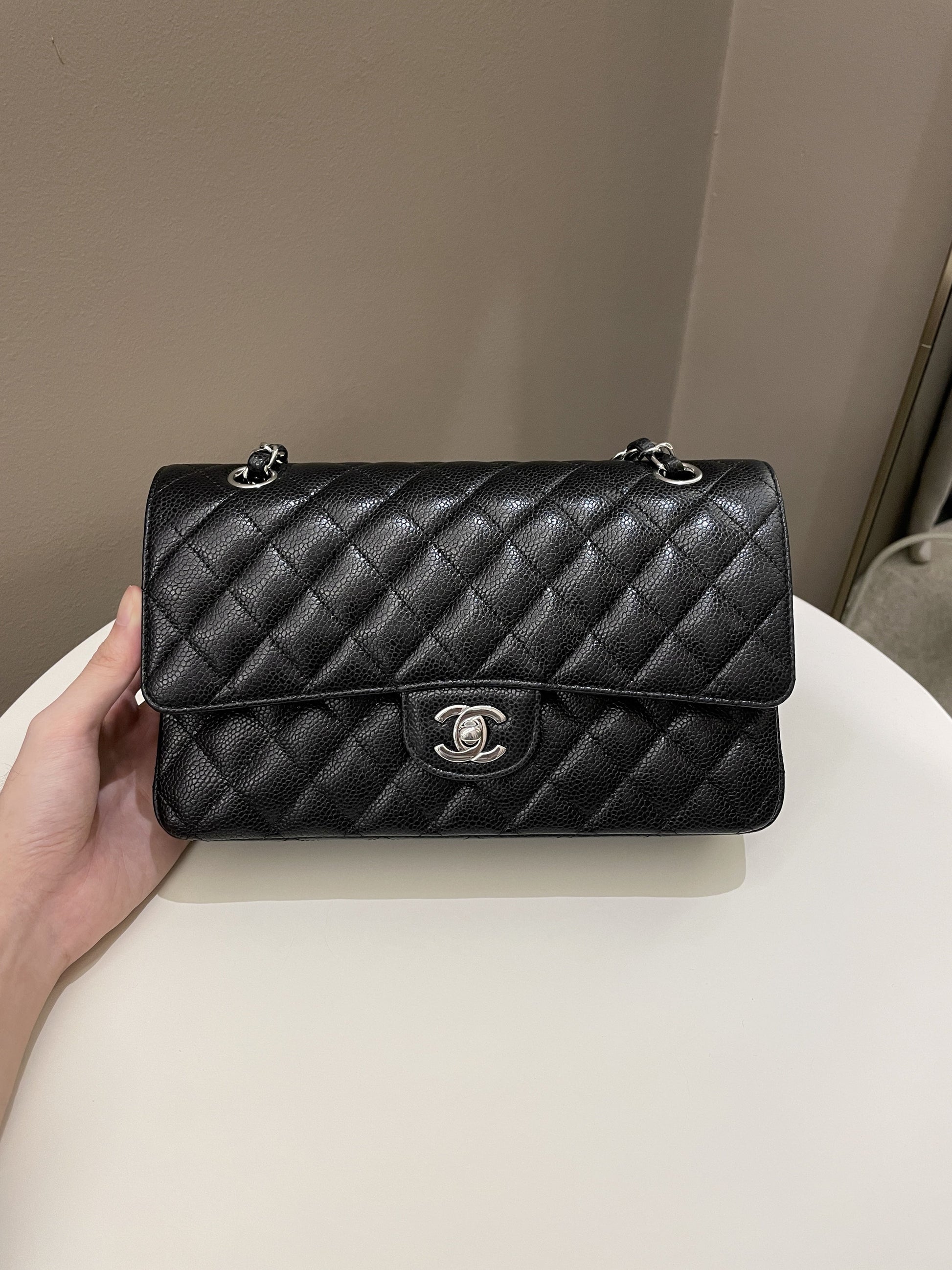 Chanel Classic Quilted Medium Double Flap Black Caviar - Bags - 3
