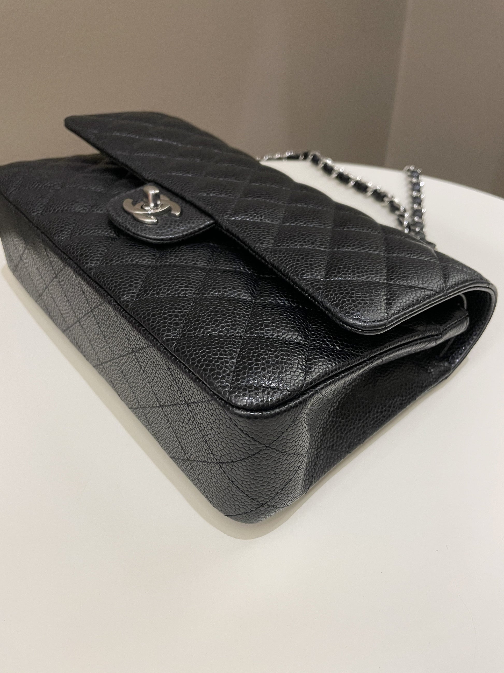 Chanel Classic Quilted Medium Double Flap Black Caviar - Bags - 10
