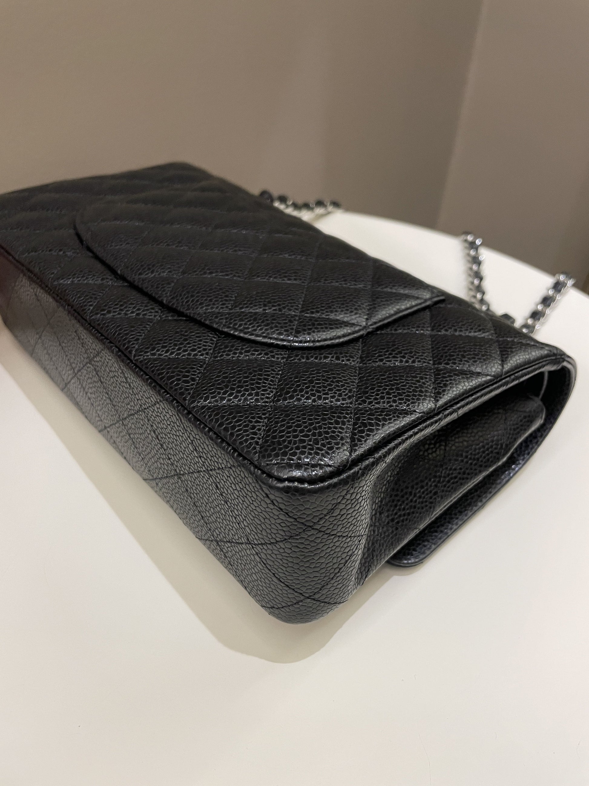Chanel Classic Quilted Medium Double Flap Black Caviar - Bags - 12