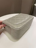 Chanel Classic Quilted Mini Square Grey Lambskin - Bags - 11