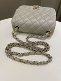 Chanel Classic Quilted Mini Square Grey Lambskin - Bags - 17