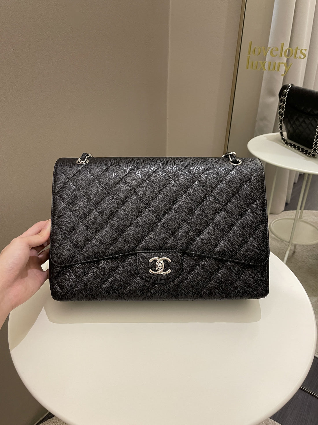 Chanel Classic Quilted Maxi Single Flap Black Caviar - Bags