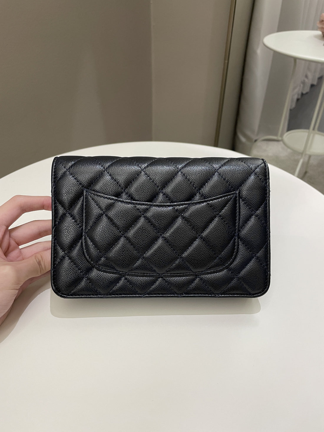 Chanel Classic Quilted Wallet on Chain Midnight Blue Caviar - Bags