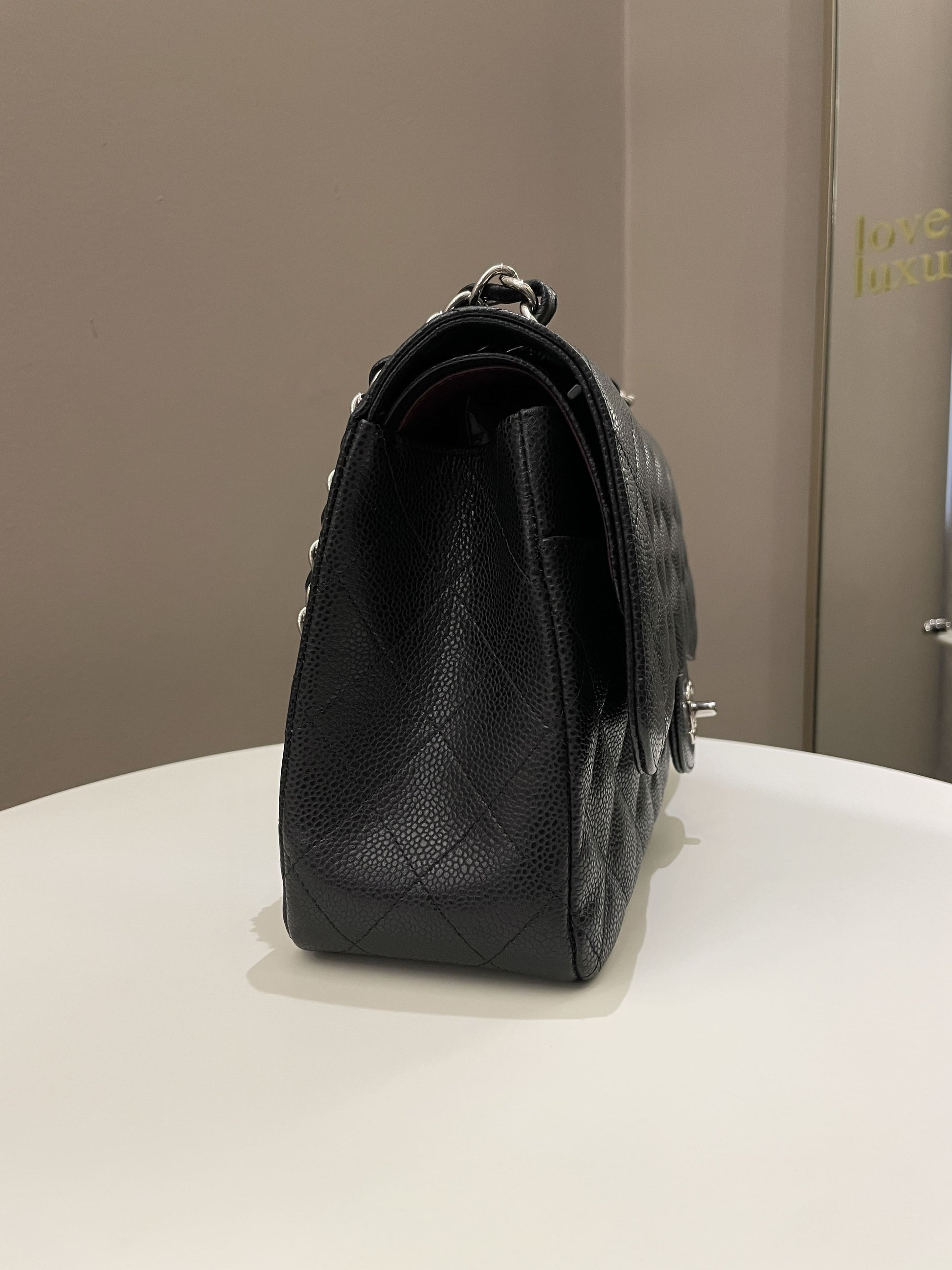 Chanel Classic Quilted Jumbo Double Flap Black Caviar - Bags - 6