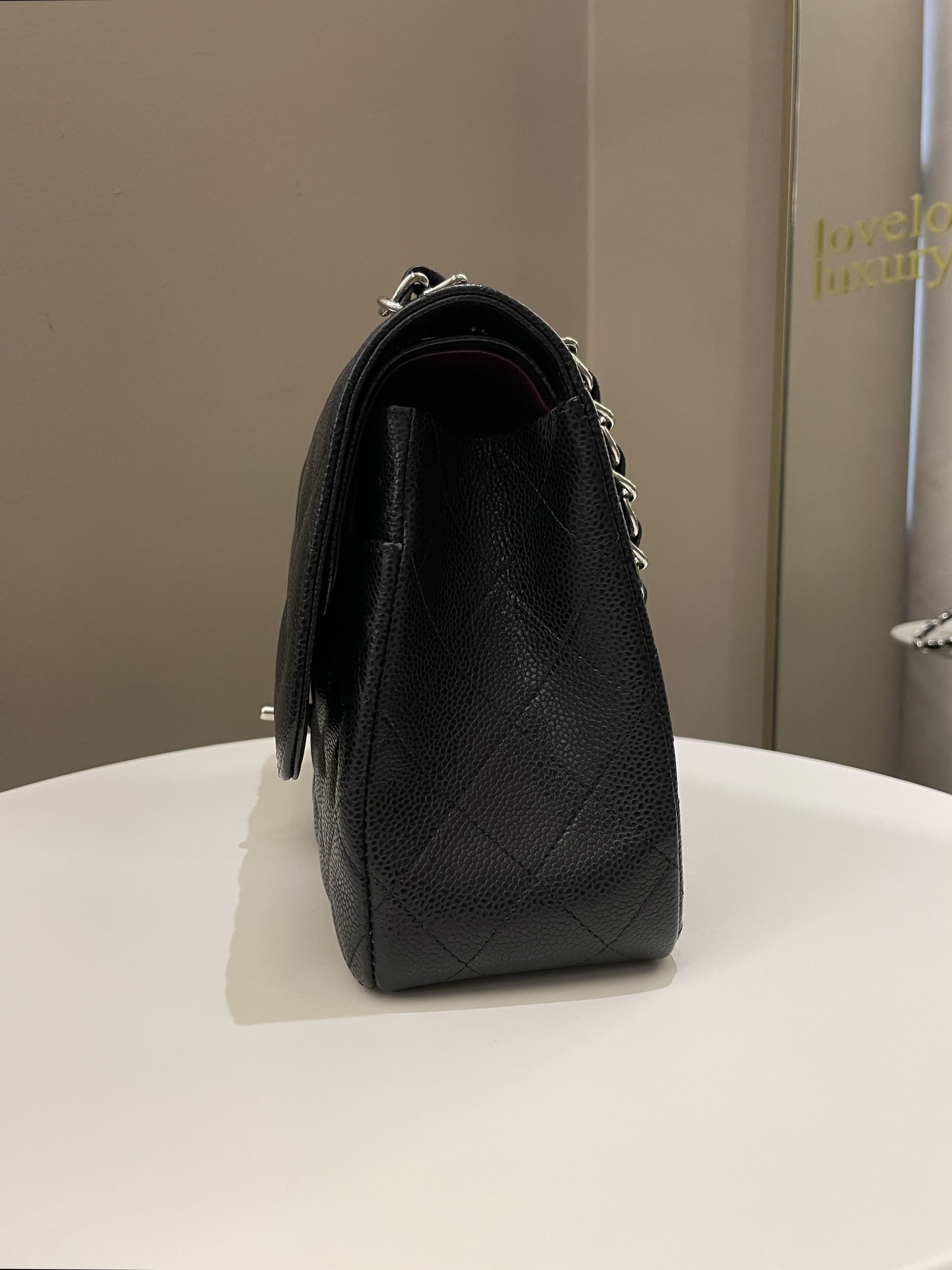 Chanel Classic Quilted Jumbo Double Flap Black Caviar - Bags - 7