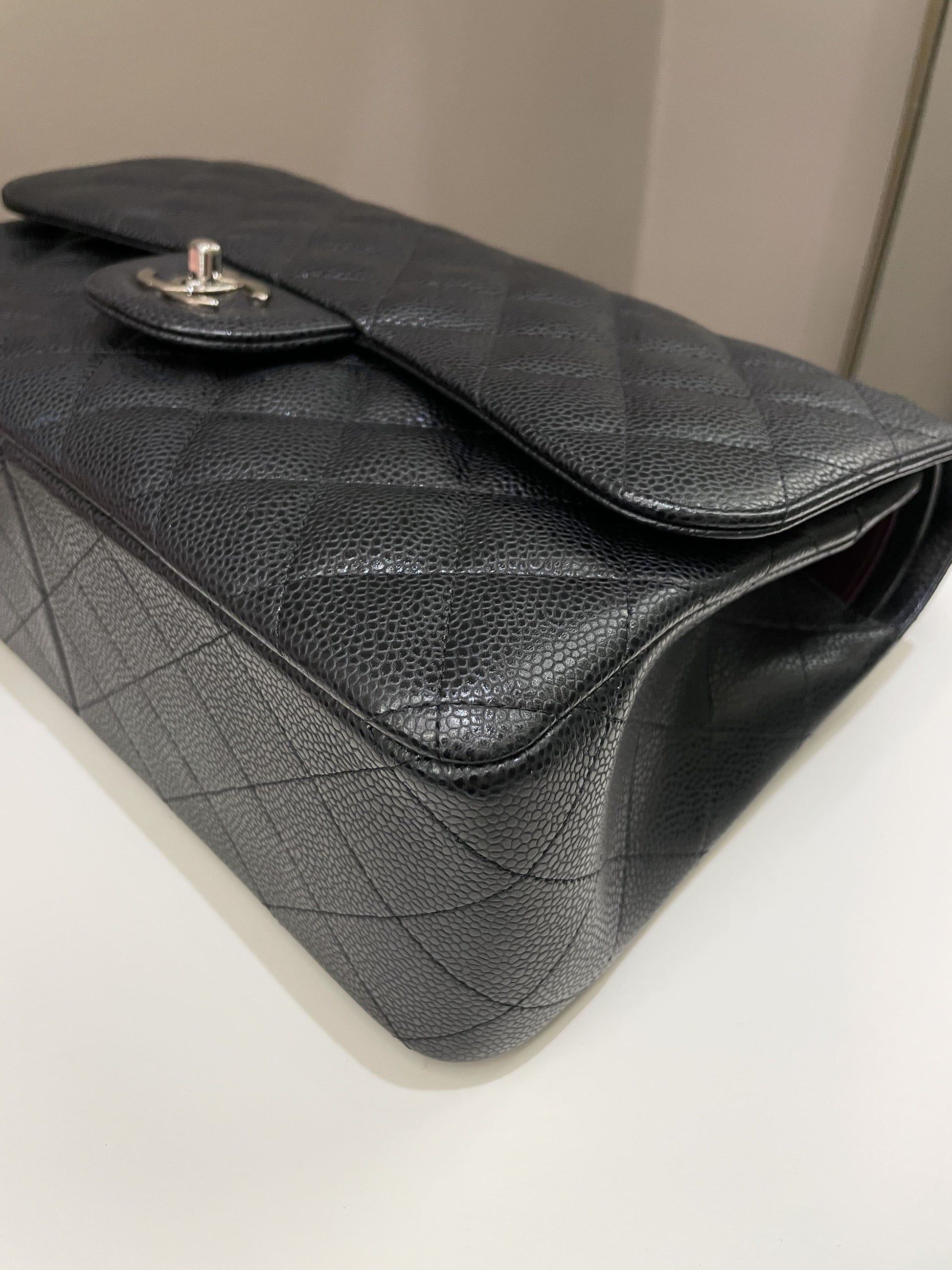Chanel Classic Quilted Jumbo Double Flap Black Caviar - Bags - 10
