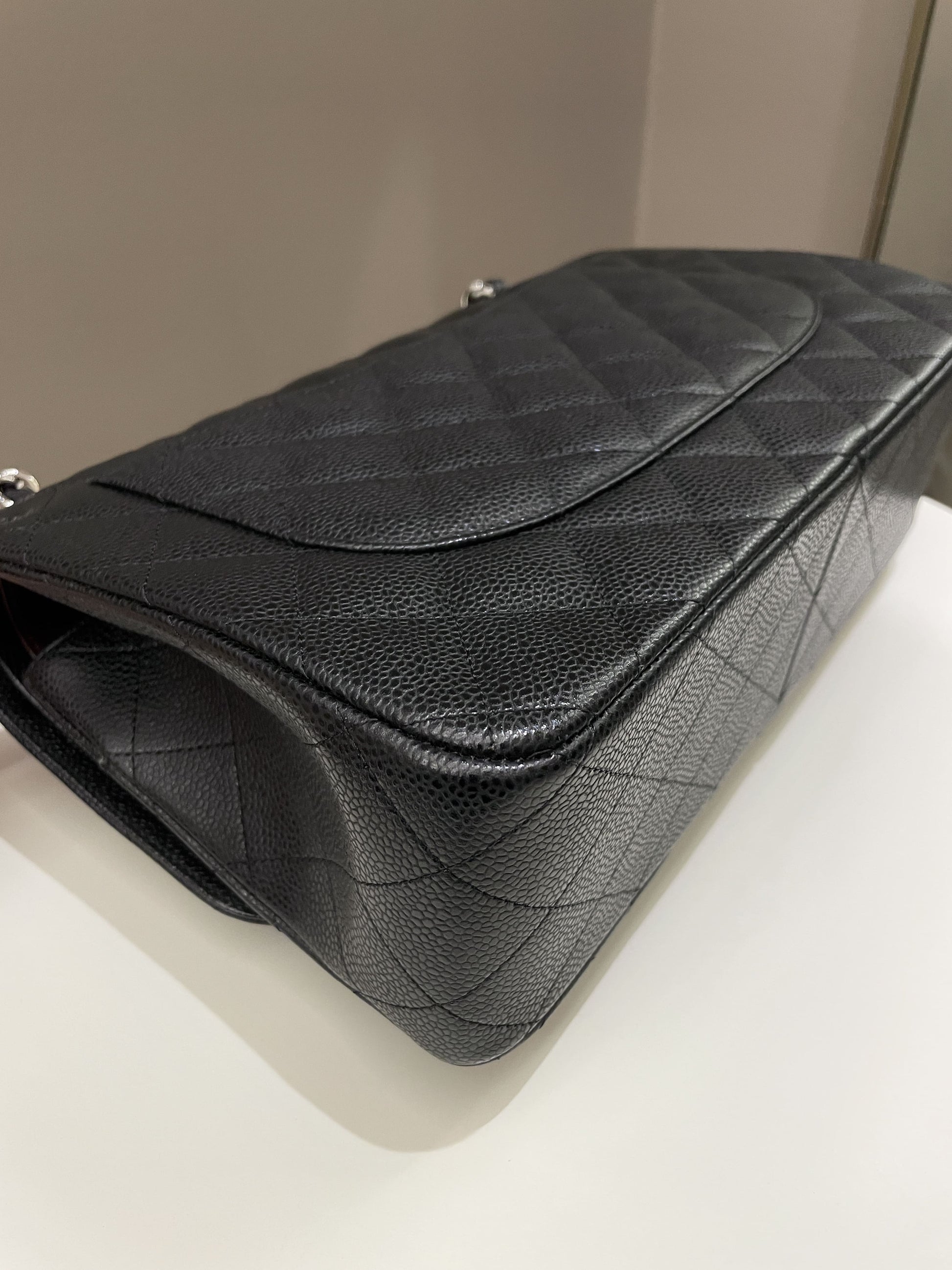 Chanel Classic Quilted Jumbo Double Flap Black Caviar - Bags - 11