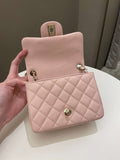 Chanel Classic Quilted Mini Square Light Pink Lambskin - Bags - 13