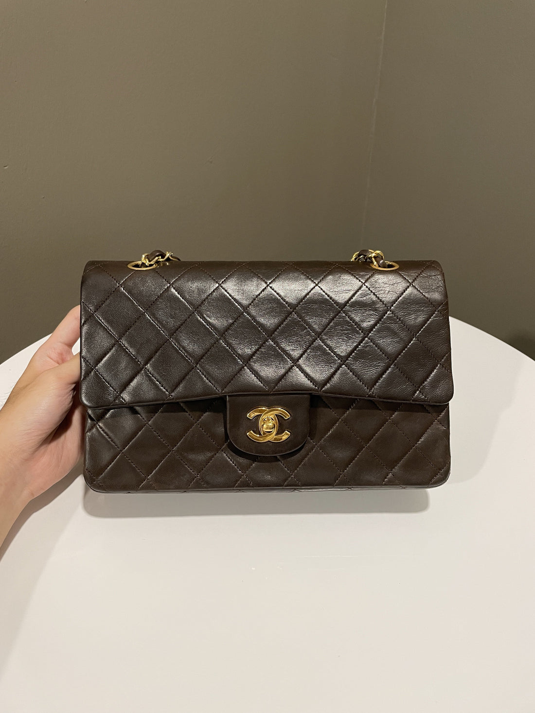 Chanel Vintage Classic Quilted Medium Double Flap Brown Lambskin - Bags