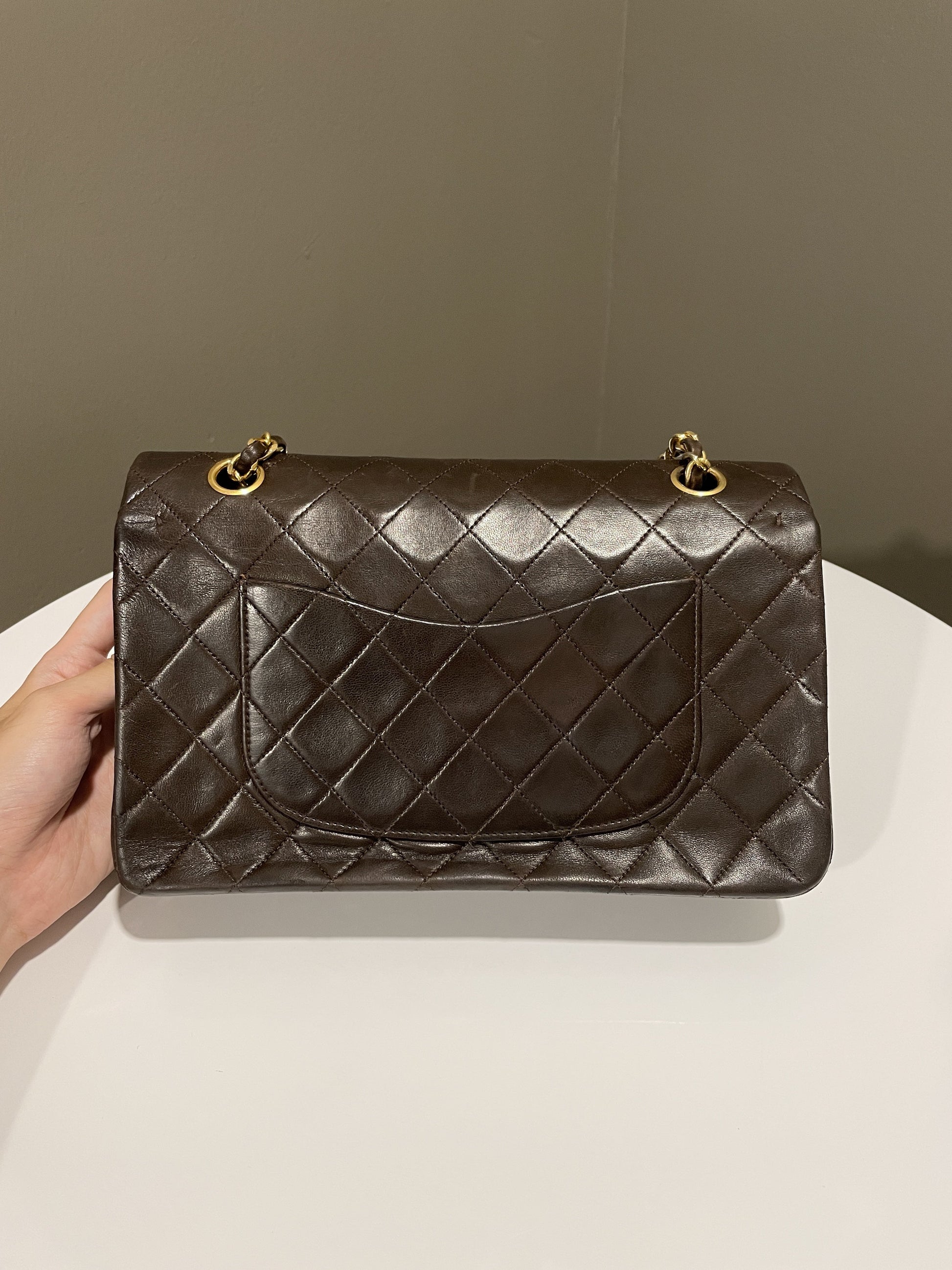 Chanel Vintage Classic Quilted Medium Double Flap Brown Lambskin - Bags - 3