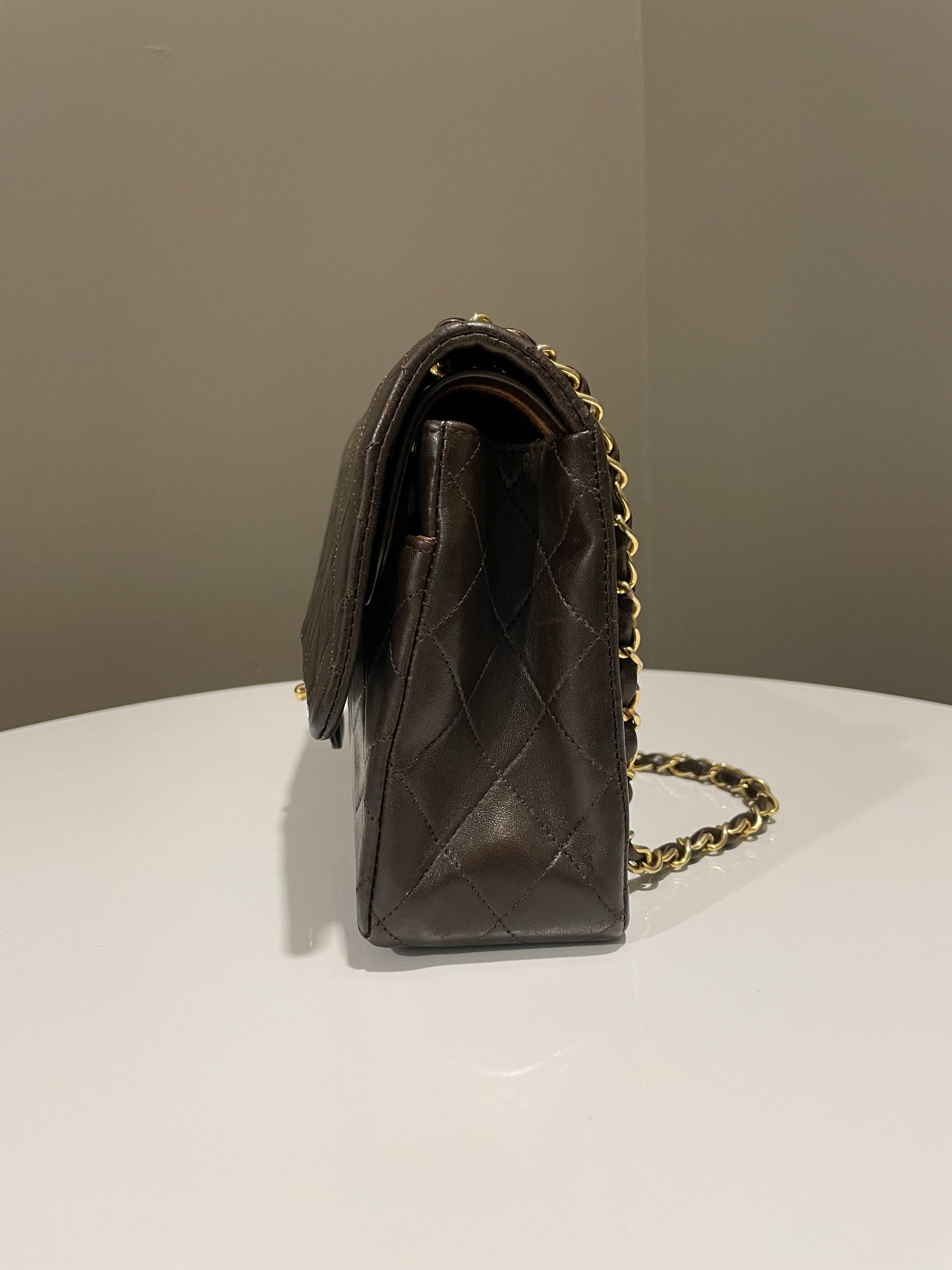 Chanel Vintage Classic Quilted Medium Double Flap Brown Lambskin - Bags - 6