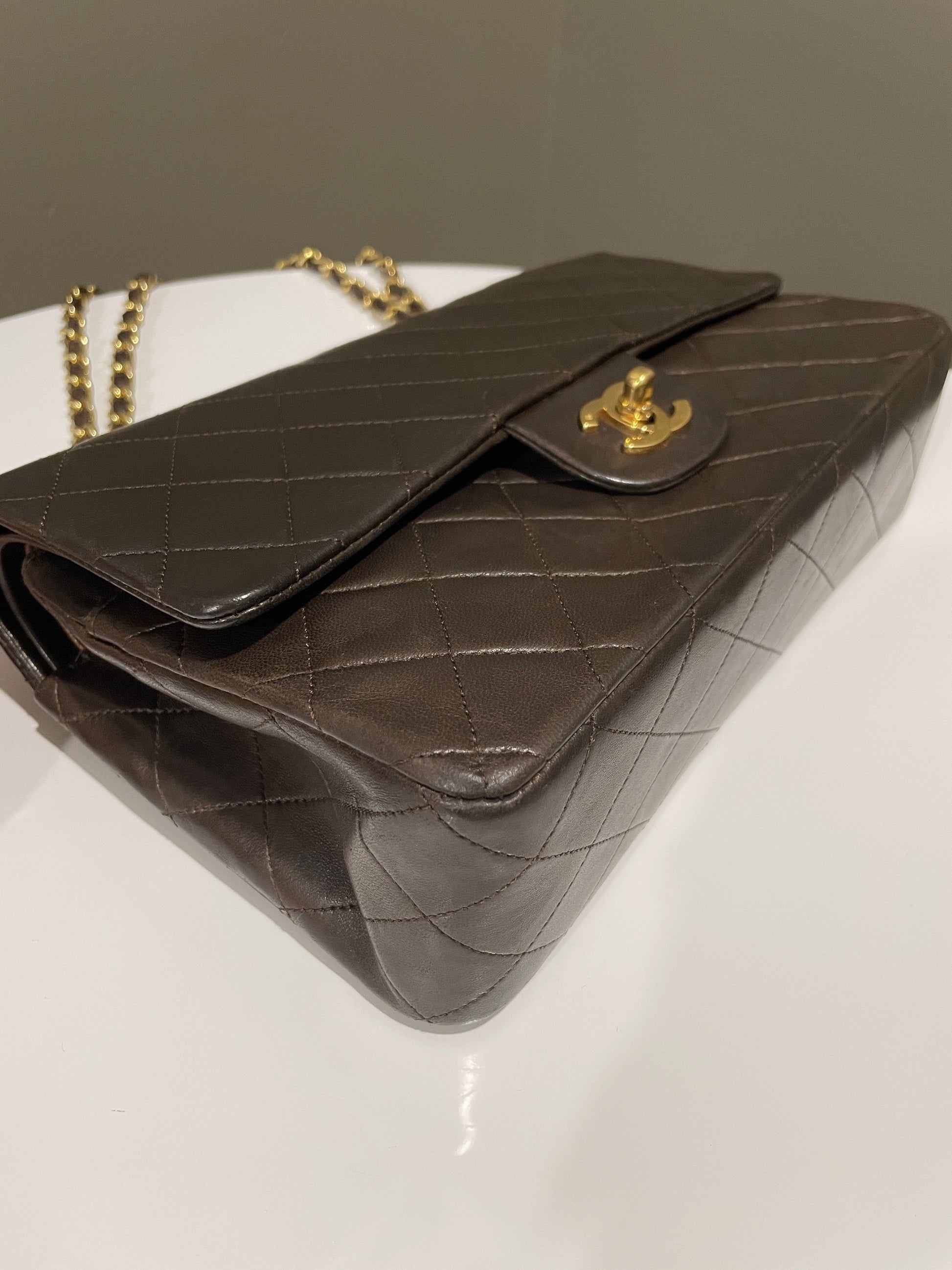 Chanel Vintage Classic Quilted Medium Double Flap Brown Lambskin - Bags - 8