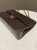 Chanel Vintage Classic Quilted Medium Double Flap Brown Lambskin - Bags - 9