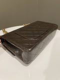 Chanel Vintage Classic Quilted Medium Double Flap Brown Lambskin - Bags - 10