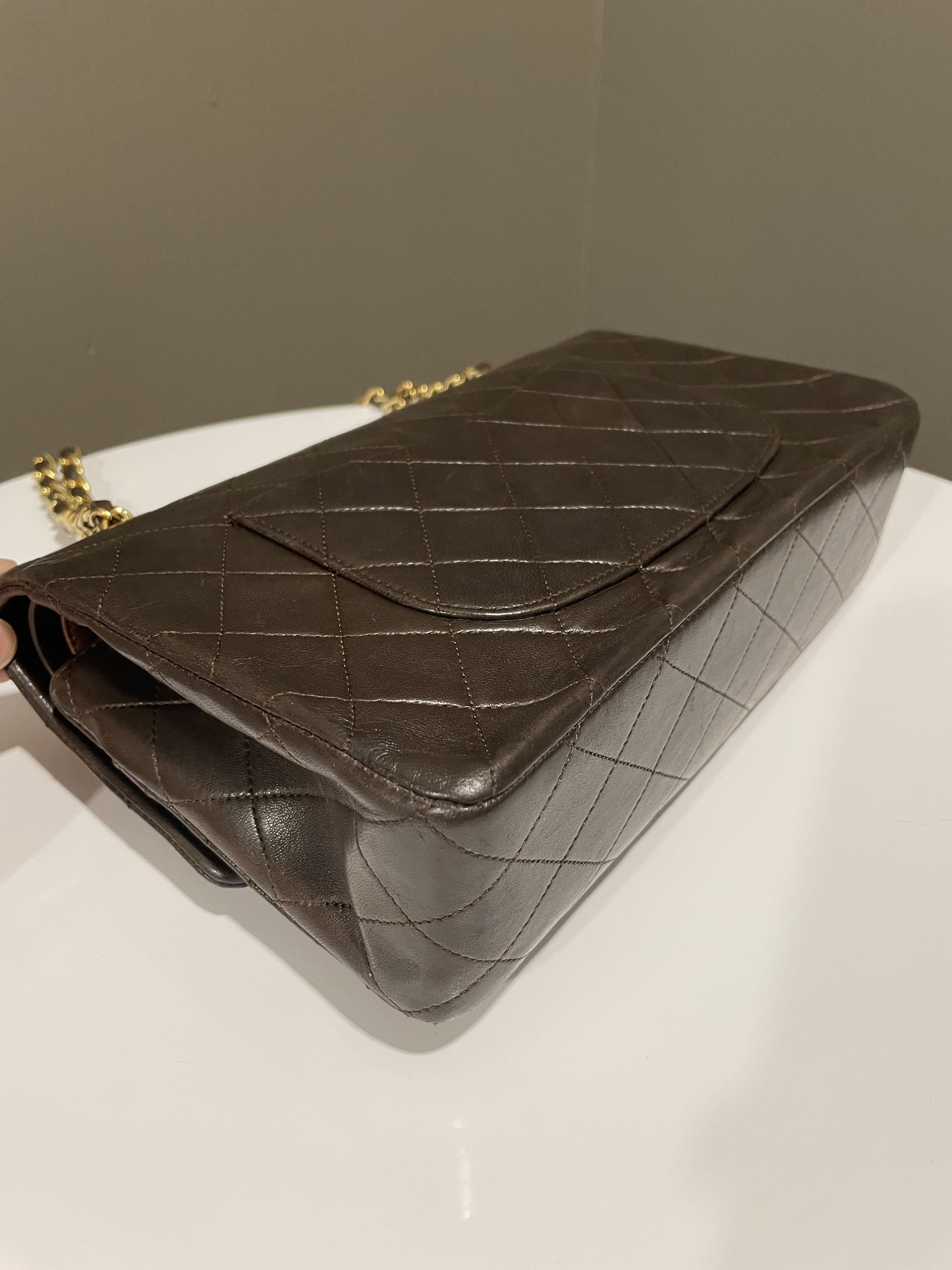 Chanel Vintage Classic Quilted Medium Double Flap Brown Lambskin - Bags - 10