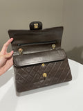Chanel Vintage Classic Quilted Medium Double Flap Brown Lambskin - Bags - 12