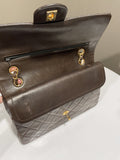 Chanel Vintage Classic Quilted Medium Double Flap Brown Lambskin - Bags - 14