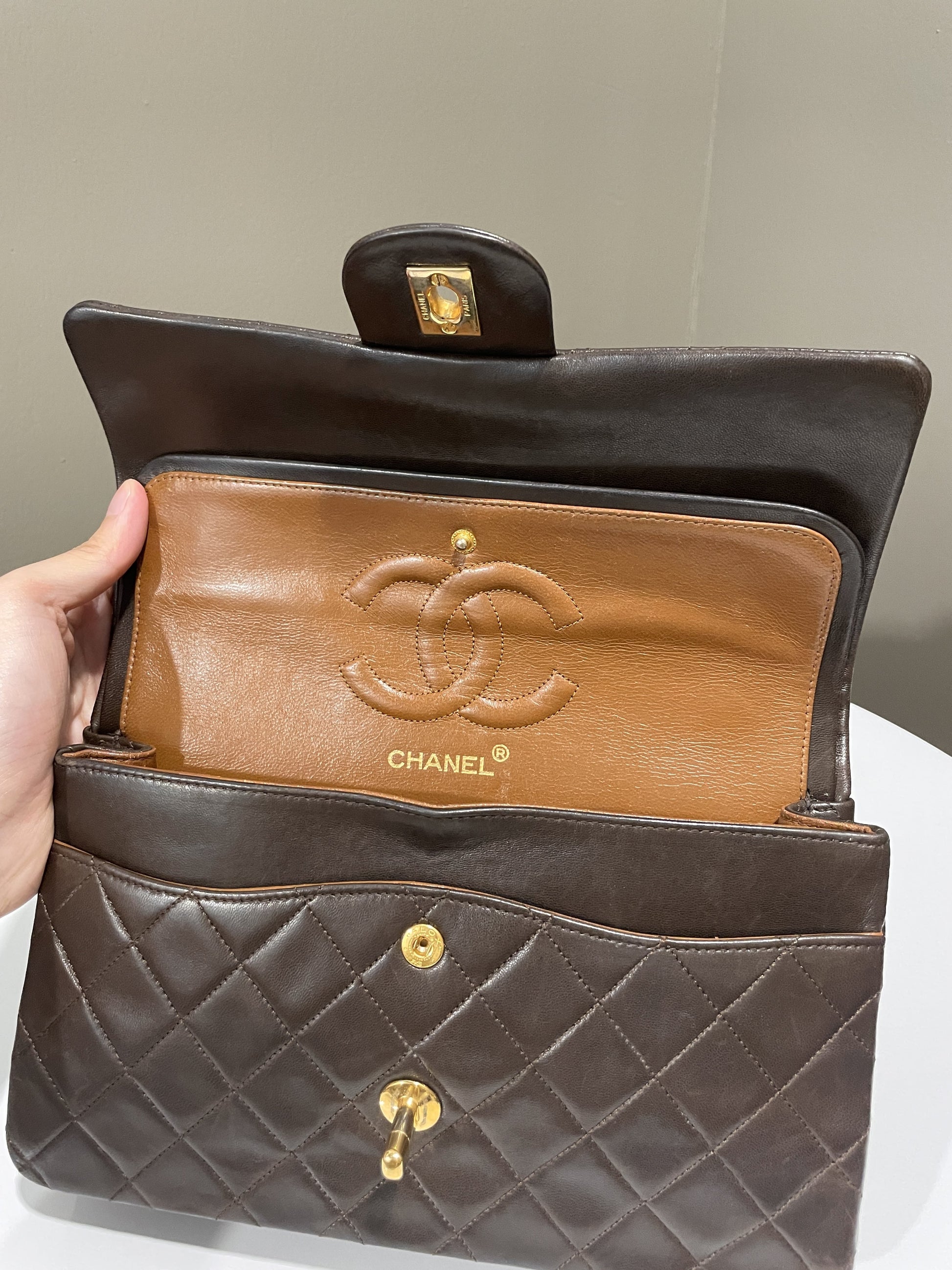 Chanel Vintage Classic Quilted Medium Double Flap Brown Lambskin - Bags - 15