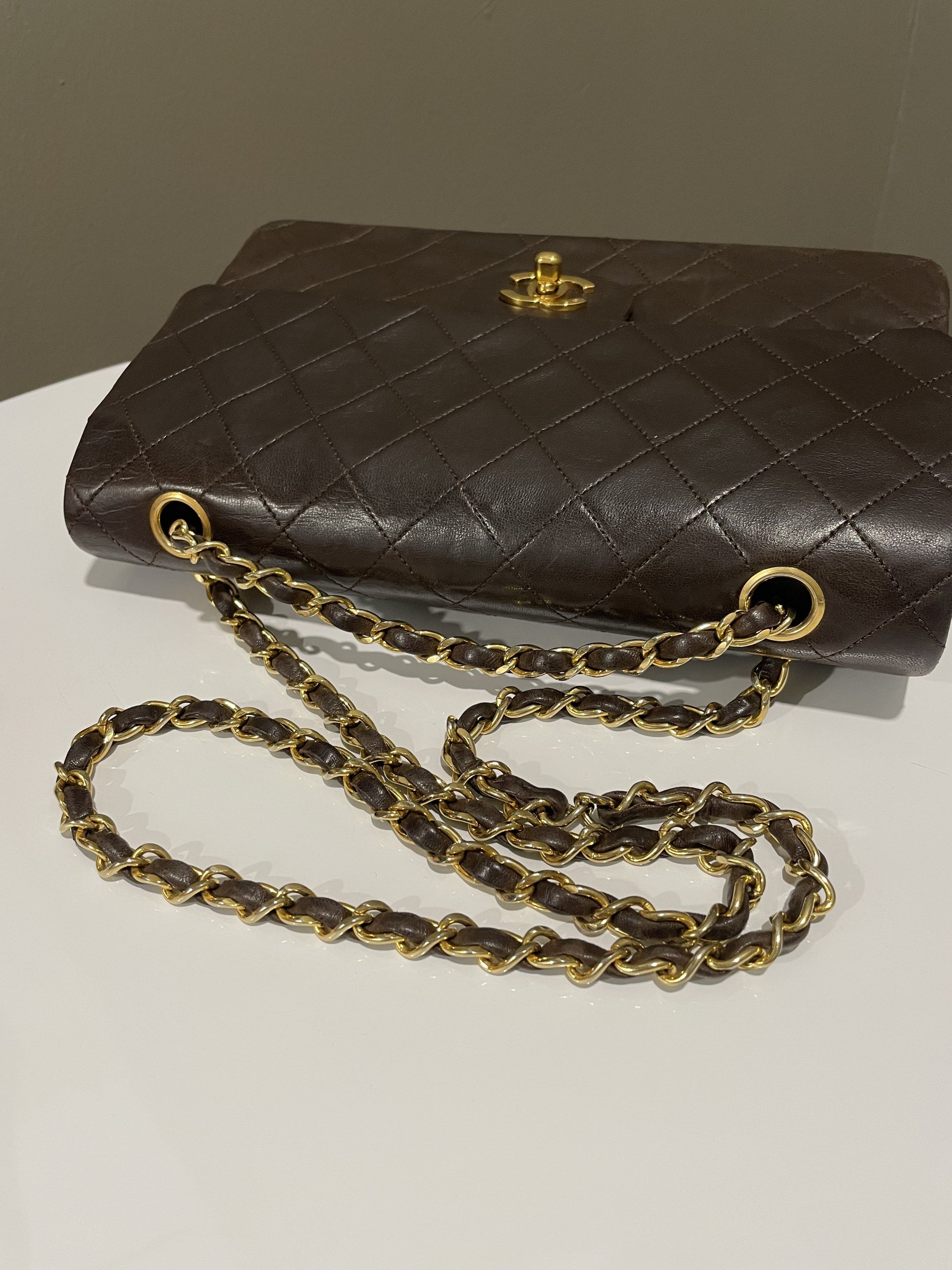 Chanel Vintage Classic Quilted Medium Double Flap Brown Lambskin - Bags - 18