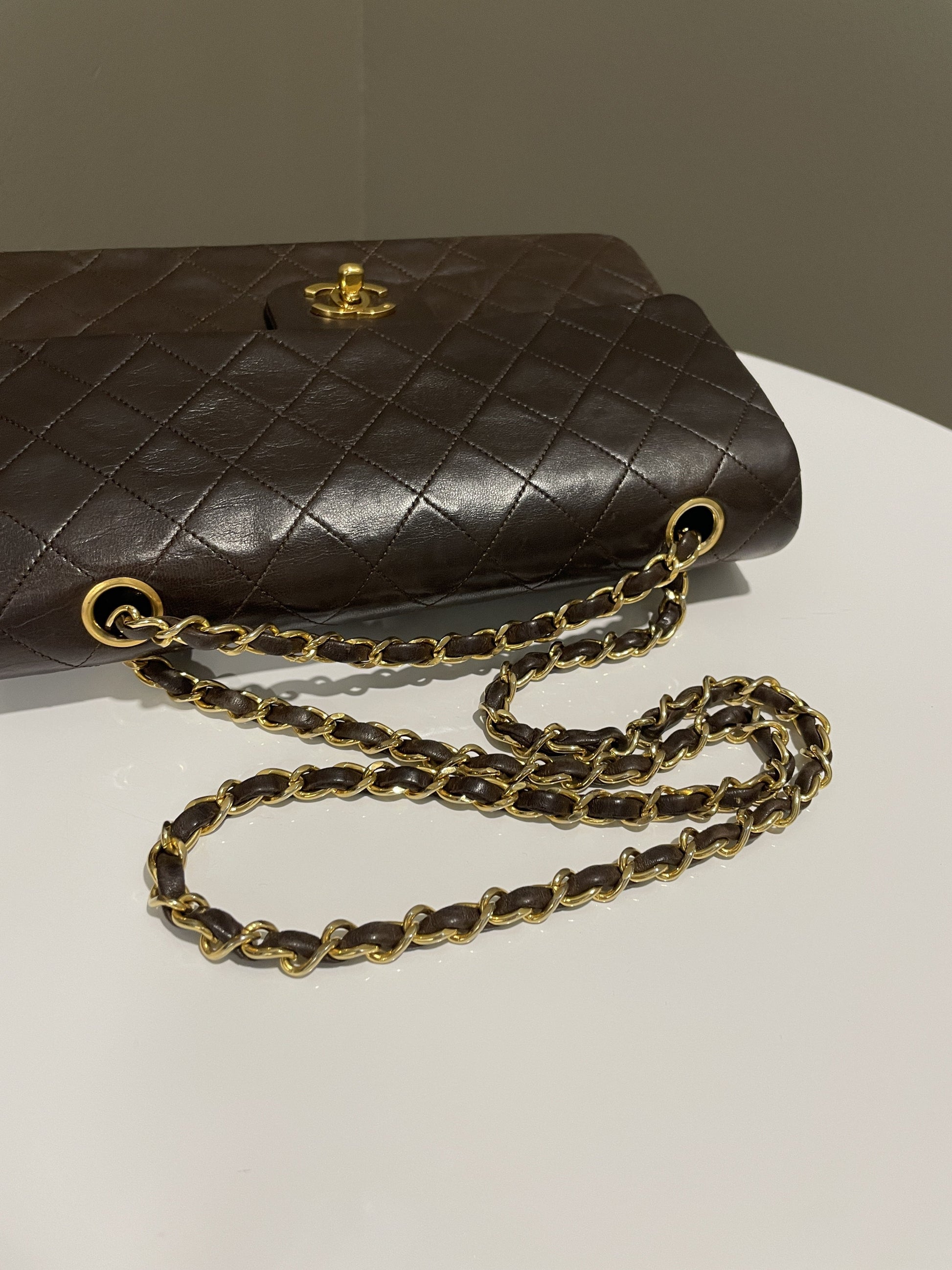 Chanel Vintage Classic Quilted Medium Double Flap Brown Lambskin - Bags - 19