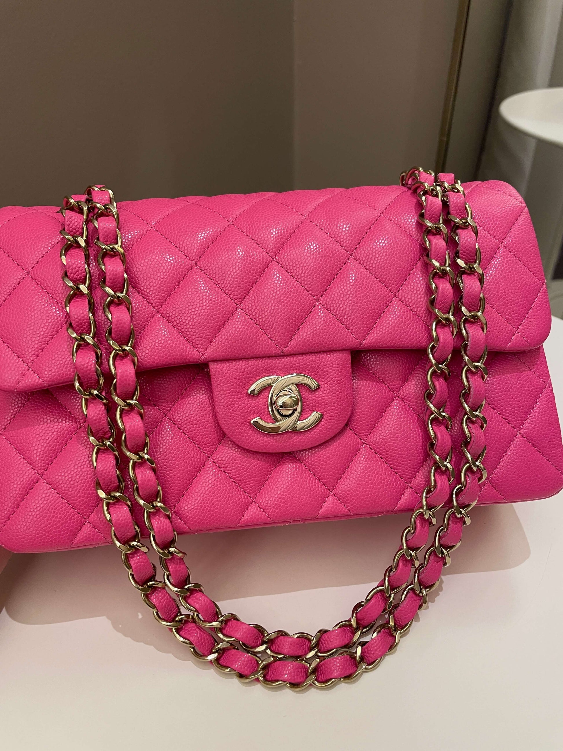 Chanel Classic Quilted Small Double Flap Candy Pink Caviar - Bags