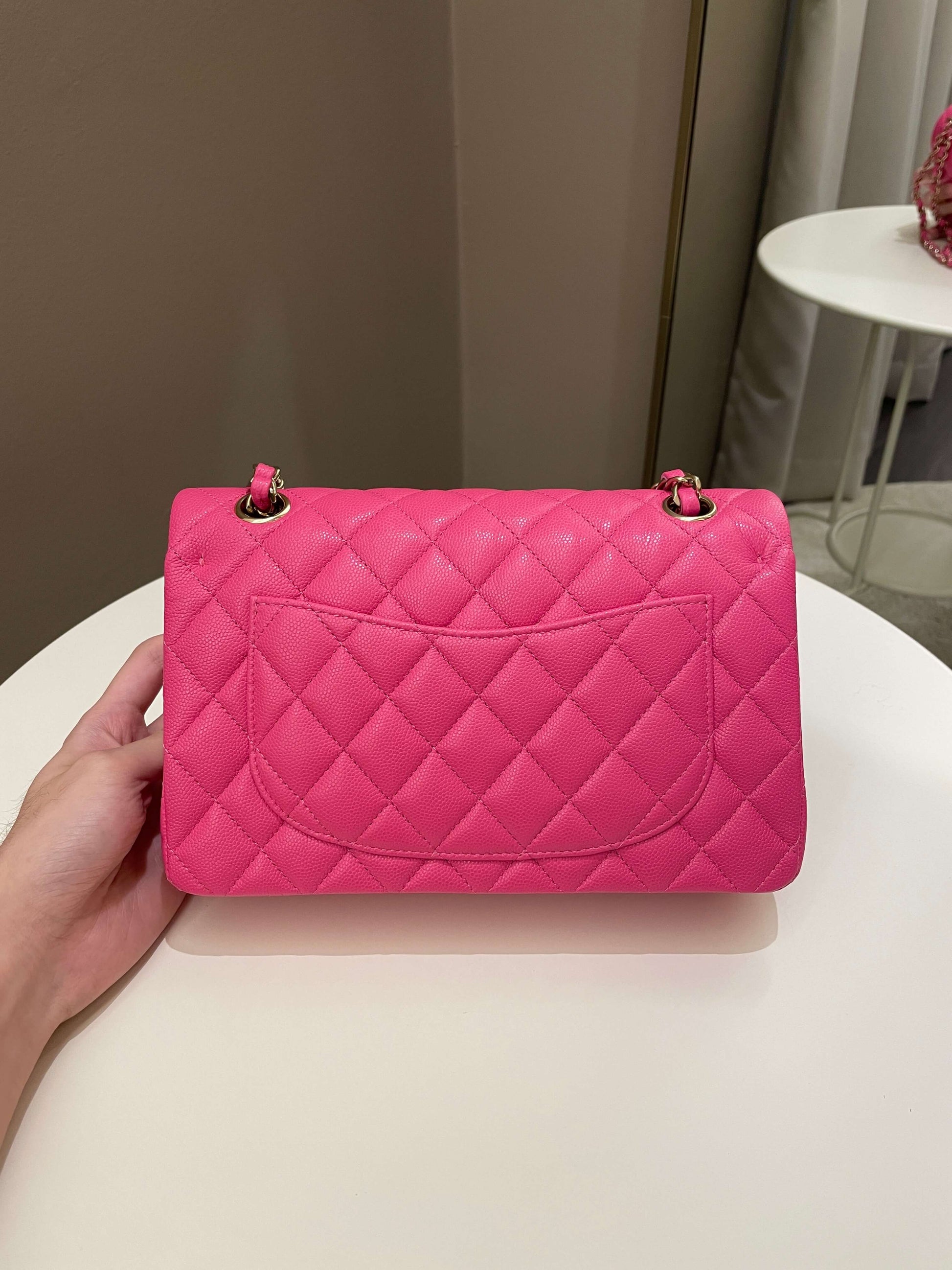 Chanel Classic Quilted Small Double Flap Candy Pink Caviar - Bags - 3