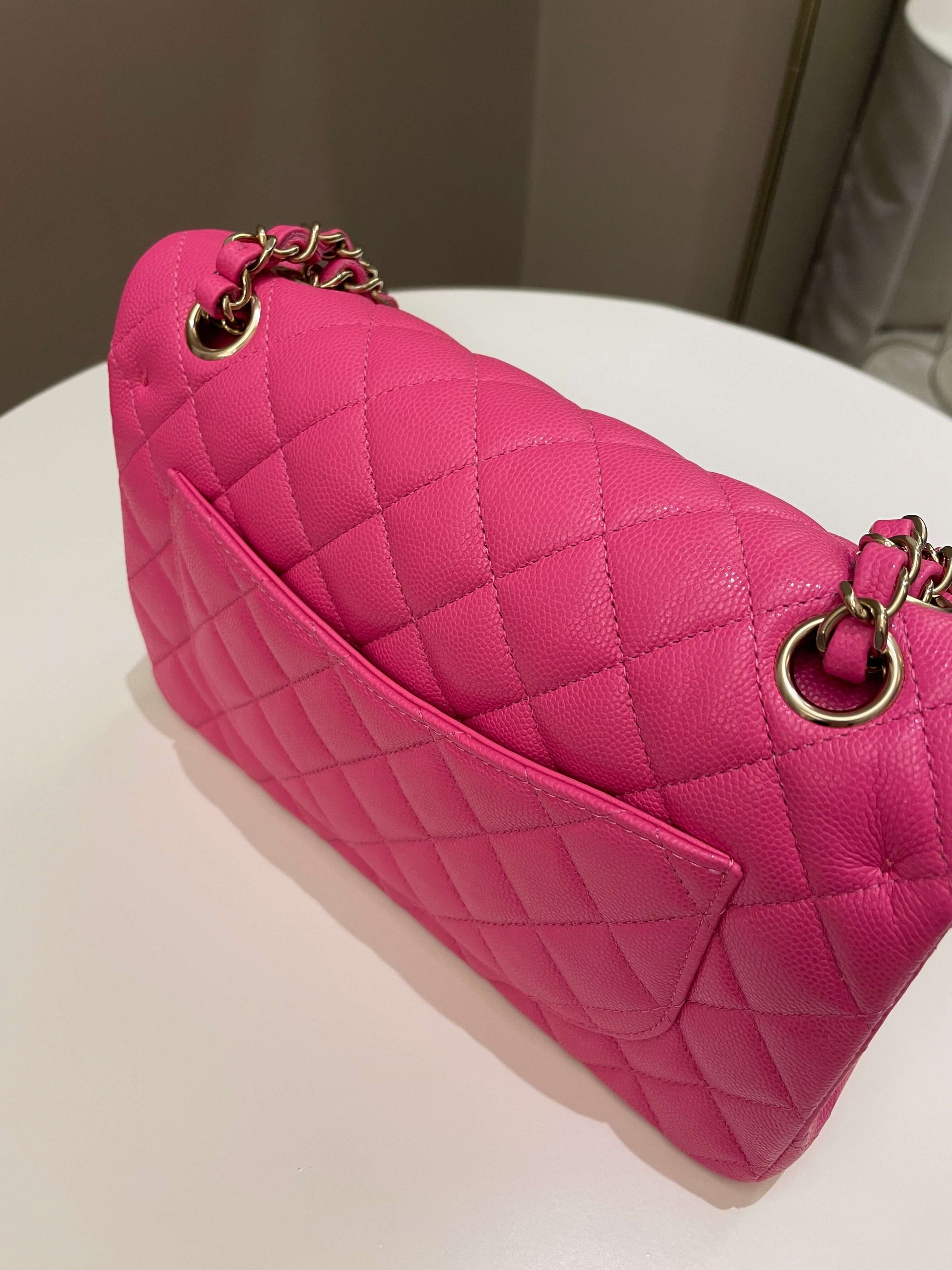 Chanel Classic Quilted Small Double Flap Candy Pink Caviar - Bags - 4