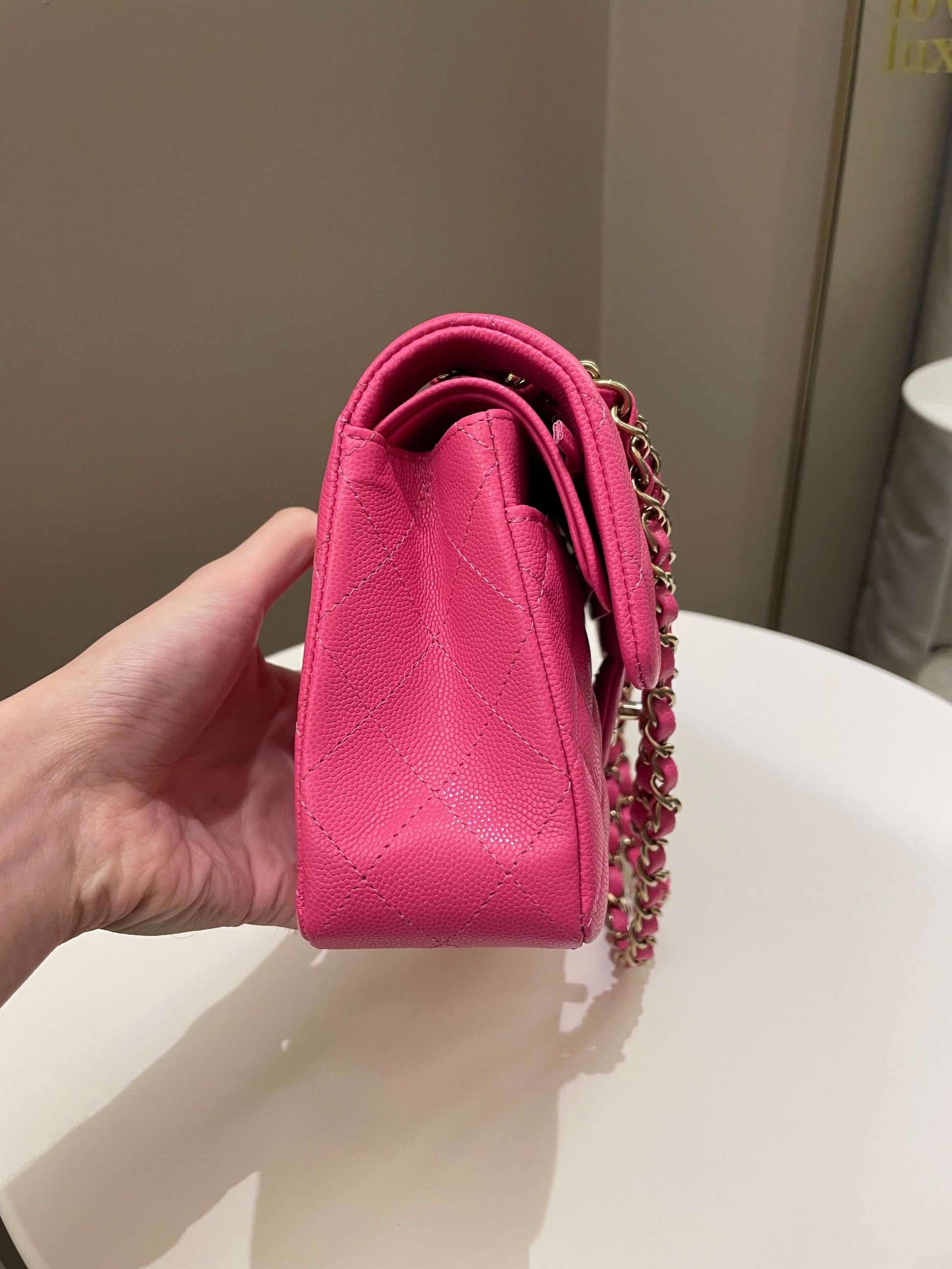 Chanel Classic Quilted Small Double Flap Candy Pink Caviar - Bags - 5