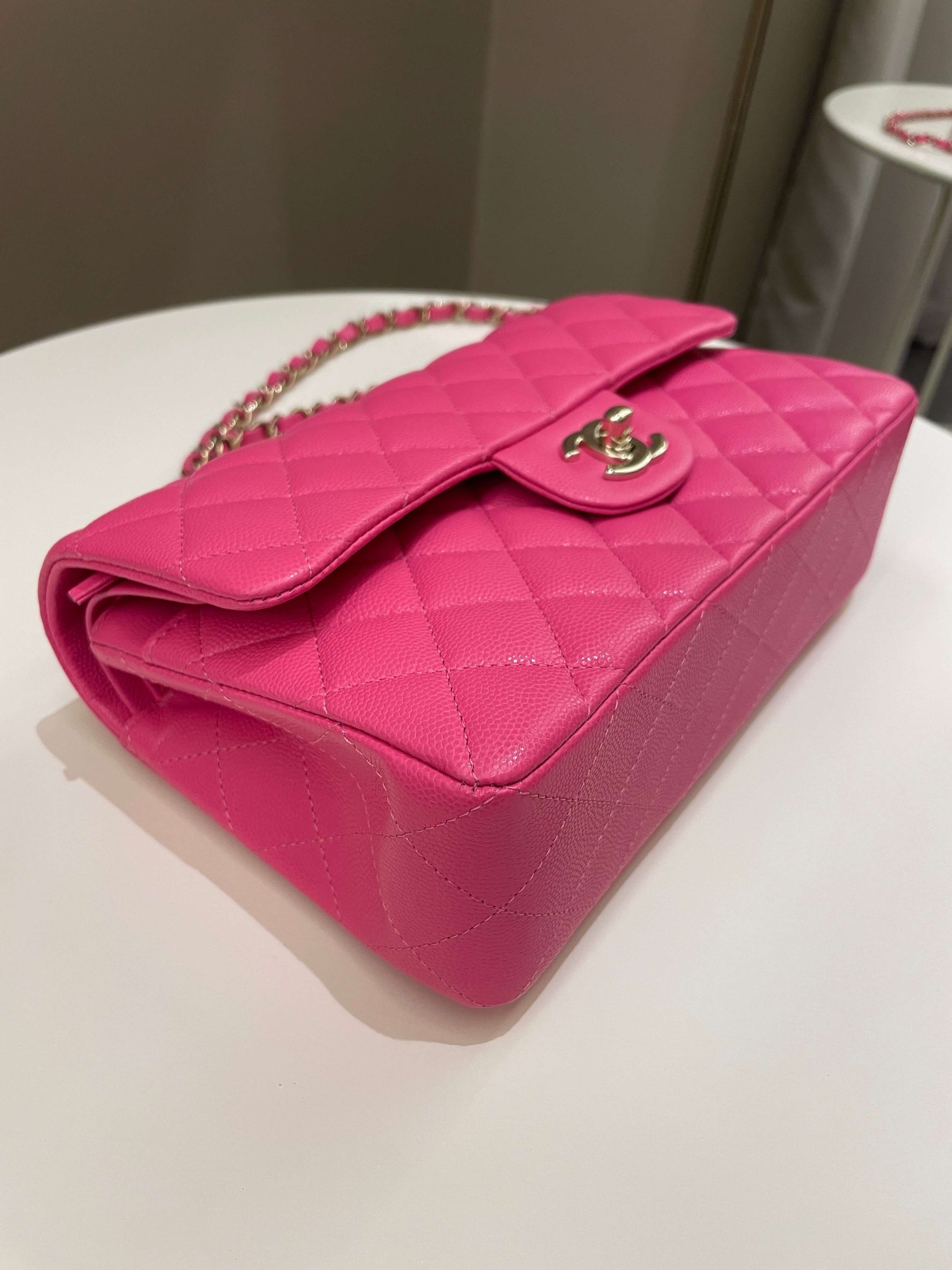 Chanel Classic Quilted Small Double Flap Candy Pink Caviar - Bags - 8